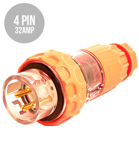 3 Phase Plug - 4 Pin - 32 Amp