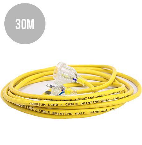 30M H/D Printed Extension Lead Yellow